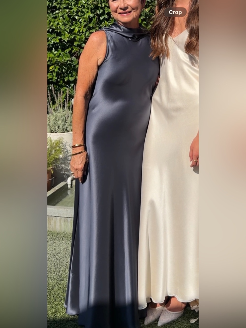 Reiss Satin Cowl Neck Slip Dress in slate blue